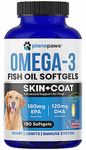 Omega 3 Fish Oil for Dogs – Fish Oil Softgels for Dogs – Supports Skin & Coat Health – Daily Nutritional Supplement – 180 Softgels