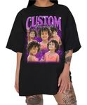 ecua Custom Photo Vintage Graphic 90s Tshirt, Custom Bootleg Tee, Custom Photo Shirt, Custom Your Own Bootleg Idea Here, Insert Your Design Black, Navy