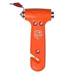 Swiss Safe 5-in-1 Car Safety Hammer, Emergency Escape Tool with Car Window Breaker and Seatbelt Cutter, Orange