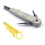 VCE G602 Punch Down Tool, Ethernet Krone Tool for RJ45 Socket Cat5/Cat6/Ca7 & Telephone Cable, Impact IDC Data Punchdown Tool with Wire Stripper Combo