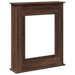 vidaXL Brown Oak Engineered Wood Fireplace Surround/Mantel for LED Flames - 75x20x87.5 cm