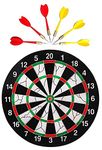 KHODIYAR Latest Wooden 17 inch Double Faced Flock Printing Thickening Tournament Bristle Dartboard Game Dart with 6 Needle (17 x 17-inch)