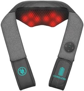 Nekteck Cordless Neck and Back Massager for Pain Relief Deep Tissue, Shiatsu Neck Massager with Heat, Portable Massage Pillow for Shoulder, Leg, Body Muscle, Home, Office, Car, for Men Women