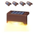 UCRAVO Solar Deck Lights Outdoor, 5 Pack Solar Step Lights Waterproof Led Solar Lights for Outdoor Stairs, Step, Fence, Railing, Yard