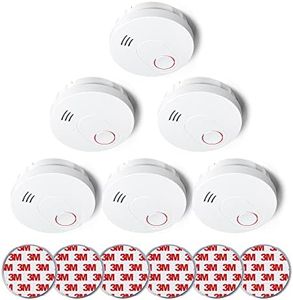 SITERLINK Smoke Detectors 10-Year Battery Operated, Photoelectric Sensor Smoke Alarm with Test-Silence Button, UL Listed Fire Alarms Smoke Detectors with LED Lights for Home, GS526A (6 Pack)