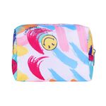 MINISO Pouch for Travel Makeup Pouch for Girls, SmileyWorld Makeup Organizer Bag, Small Travel Toiletry Bag for Travel Tools (15x7x10cm) Blue