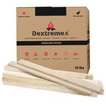 Dextreme Kindling Wood 10 lbs | All Natural Kiln-Dried Mixed Hard Wood, Recycled and Bark-Free | Perfect for Campfires, Charcoal Grills, Smokers, Pizza Ovens and Fireplaces | Made in Canada | Extra 8 pcs of Dextreme Fire Starter Cubes, Limited Time Only