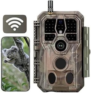 Bluetooth WiFi Deer & Trail Game Camera 32MP 1296P No Glow Night Vision Time Lapse Waterproof Motion Activated Photo & Video Model for Wildlife Scouting Hunting & Home or Backyard Security