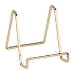 TRIPAR Square Metal Wire Stand, Brass Finish (4-Inch Depth) - Tabletop Easel Display - Handcrafted Edge Design For Sleek & Modern Look - Perfect for Books, Plates, Photos & More