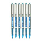 uni-ball Eye UB157 0.7mm Roller Ball Pen | Waterproof Pigment Ink | Light weighted Sleek Body | Long Lasting Smudge Free Ink | School and Office stationery | Light Blue Ink, Pack of 6