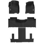 3W Floor Mats Fit for 2021-2024 Chevy Tahoe/GMC Yukon/Cadillac Escalade 7 Seat TPE All Weather Non-Silp Custom Fit Car Accessories Full Set Car Floor Liners 7 Passengers Black 10+ Years Lifespan