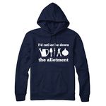 I’d Rather Be Down The Allotment Gardening Funny Mens Womens Unisex Hoodie - Large-Navy ( NEW Premium T-Shirt ) Joke Offensive Novelty Retro Slogan Men’s Ladies Women’s Unisex Boys Girls Mummy Mum Daddy Dad Fathers Day Mothers Day Xmas Christmas Top Vest Sweatshirt Sweat Hood Hoodies TV Movie Music Charts Indie Rock Pop Fashion Shirt T