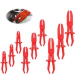 9-Pack Hose Pinch Off Pliers, Line Clamps Pinch Pliers, for Use While Repairing Coolant, Brake, Vacuum and Fuel Systems (Red, 3 Sizes)