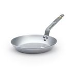 de Buyer 22301 5610.24A 9.5" Mineral B Round Carbon Steel Fry Pan, Small, Metallic, 24 cm