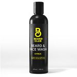 Beard Club Citrus Beard & Face Wash – All-in-One Cleanser, Softens & Nourishes Facial Hair, Hydrates & Cleans Skin, Paraben & Sulfate-Free