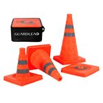 18'' inch Collapsible Traffic Safety Cones, 4 pcs Multi Purpose Pop-up Cones with Reflective Collar for Road Parking, Driving Practice