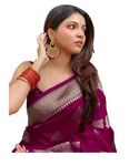 Yashika Women's Trendy Banarasi Kanjivaram Purple Color Saree with Blouse Material(AZ-YS-P1-SAKINA PURPLE)