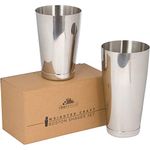 Premium Weighted Cocktail Shaker Set: Two-Piece Pro Boston Shaker Set. 18oz & 28oz Martini Drink Shaker