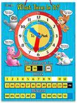 ZazzyKid Tell Time Teaching Clock for Kids: 42 x 32cm Board with Magnetic Game Numbers