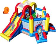 Baralir Bouncy Castle with 3 Slides, Inflatable Bounce House Trampoline Ultra-Wide Climbing Wall with Blower, Inflatable Jumper Play Center for Kids Toddler Indoor Outdoor