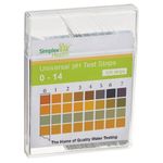 Simplex Health Paper Water pH Test Strips 0-14 Wide Range. High Range Duel Pad for Acid Alkaline Testing (100 Strips)