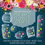 Beautiful Botanicals Pressed Flower Crafts Kit: Create Bookmarks, Gift Tags, and More! Kit Includes: Flower Press, 24 Bookmark and Gift Tag Stickers, ... Decorative Floral Stickers, Instruction Book