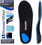 PowerStep ProTech Control Met Orthotics - Full Length Shoe Insoles for Metatarsal Foot Pain & Plantar Fasciitis - Medical Grade Orthotics for Overpronation & Ball of Foot Pain Relief, Black/Blue,