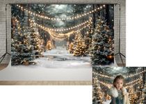 Kate 7x5ft Forest Christmas Tree Market Decoration Photography Backdrops Forest Lighting Winter Wonderland Landscape Princess Photo Background