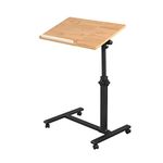 Rolling Laptop Desk for Rolling Cart Tilting Overbed Bedside Table Desk Overbed Table with Wheels Adjustable Laptop Stand Sofa Side Table