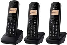 Panasonic KX-TGB613EB DECT Cordless Landline Telephone with Nuisance Call Blocker and Shock Resistant Handsets (Triple Handset Pack) – Black