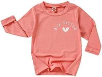 TITKKOP Big Sister Shirt for Toddler Girls Long Sleeve Tops Promoted to Big Sister Clothes Little Baby Announcement Outfits, Meat Pink, 3-4 Years