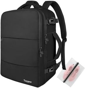 Taygeer Sac a Dos Voyage Cabine Avion, Bagage à Main 45x36x20 Easyjet, Sac à Dos pour Ordinateur Portable 15.6 Pouces USB Charging Port, Sac a Dos Voyage Femme Homme Collège Affaire Scolaire, Noir
