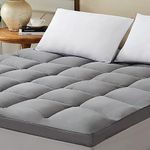 Homemate Twin Mattress Topper,1800TC Cooling Mattress Pad Cover for Deep Sleep, Extra Thick 3D Snow Down Alternative Overfilled Plush Pillow Top with 8-21 Inch Deep Pocket - Twin Size, Grey