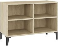 vidaXL TV Cabinet with Metal Legs Bedroom Living Room HiFi Storage Stand Rack Unit Entertainment Centre Furniture Sonoma Oak 69.5x30x50 cm