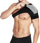 SAMTEK Shoulder Support Brace, Adjustable Unisex Neoprene Rotator Cuff for Dislocated Joints, Compatible with Hot Cold Pad for Right & Left, Pain Relief Frozen Shoulder