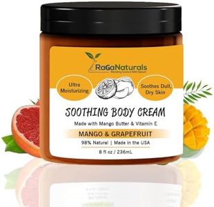 RaGaNaturals Natural Mango Butter Body Cream for Dry Skin for Women, Men - Tropical Plant-Based Hydrating Moisturizer with Avocado Oil and Vitamin E - Non-Greasy, Vegan, Cruelty-Free, Smell Good -8 Oz