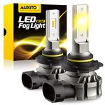 AUXITO 9145 LED Fog Light Bulbs, 6000LM 3000K Amber Yellow Light, 300% Brightness H10 9140 9045 9040 Led Fog Lights, CSP LED Chips, H10 9145 Fog Lights or DRL Replacement for Cars, Pack of 2