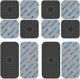 StimPads Electrodos adhesivos EMS y TENS de plata profesional compatibles con Compex – Electrodos Mix 12 unidades con un solo 3,75 mm Easy Snap – La mejor conductividad – Dispositivo médico