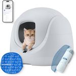 CATLINK Self Cleaning Litter Box, Pinch-free Safety Protection Automatic Litter Box for Fat Cats, Kitten, Senior, Short-legged and Disabled Cat, Suitable for Beginner/Traveler/New Cat Parents, SE lite