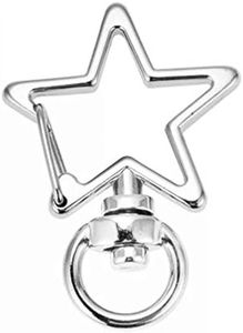Healifty Lot de 50 fermoirs mousquetons en métal en forme d'étoile pour porte-clés Argenté