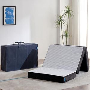 Freesof Odorless Foldable Mattress Twin XL 80" x 38" x 6", 6 Inch Folding Foam Mattress with Storage Bag, Fiberglass Free Trifold Memory Foam Mattress for RV, Guest Bed,College Drom
