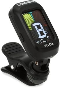 BOSS Chromatic Clip-On Tuner for Guitar, Bass and Ukulele | Reliable and Precise Battery Powered Tuner with High-Contrast Color Display (TU-02)