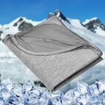 Cooling Blankets, Azonee Blankets for Hot Sleepers - Summer Blanket Thin Lightweight Breathable Soft Double Side Enhanced Cooling Blanket for Bed, Keep Cool for Night Sweats (Grey, 150 * 200cm)