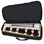 COSTWAY 27 Notes Glockenspiel, Alto Full Size Xylophone with Wood Base, 2 Beaters and Carrying Bag, Percussion Instrument for Beginner Kids Adults