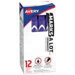 Avery Marks-A-Lot Large Chisel Tip Permanent Marker, 12-Pack, Purple (08884)