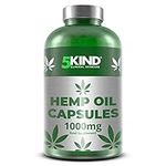 5kind Hemp Oil Capsules High Strength 1000mg - 180 Soft Gel Hemp Seed Oil Capsules 1000mg - Virgin, Cold Pressed Hemp Capsules - Naturally Rich Vegan Omega 3 6 9 Capsules High Strength