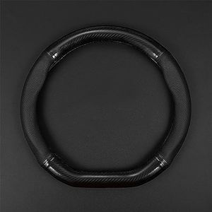 gunhunt 1 PC Car Breathable Steering Wheel Cover, Carbon Fiber Non-Slip Steering Wheel Protector, Wear -Resistant Steering Wheel Sleeve, Four Seasons Universal Steering Wheel Set (D -Shaped)