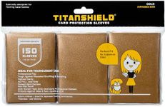 TitanShield 150 Gold Small Japanese Sized Trading Card Sleeves Deck Protector for Yu-Gi-Oh, Cardfight!! Vanguard & More