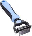 Black Rhino Dog Grooming Brush - Deshedding Brush, Dematting Tool, Undercoat Rake - Blue - For Medium to Large Dogs - Double Sided