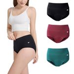 Encodd Absorbent Incontinence Underwear for Women, Leakproof High Waisted Washable Reusable Incontinence Underwear for Bladder Leakage, Soft Reusable Panties Plus Size, 3Pack 3XL